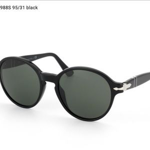 Persol Round Black Panto Sunglasses